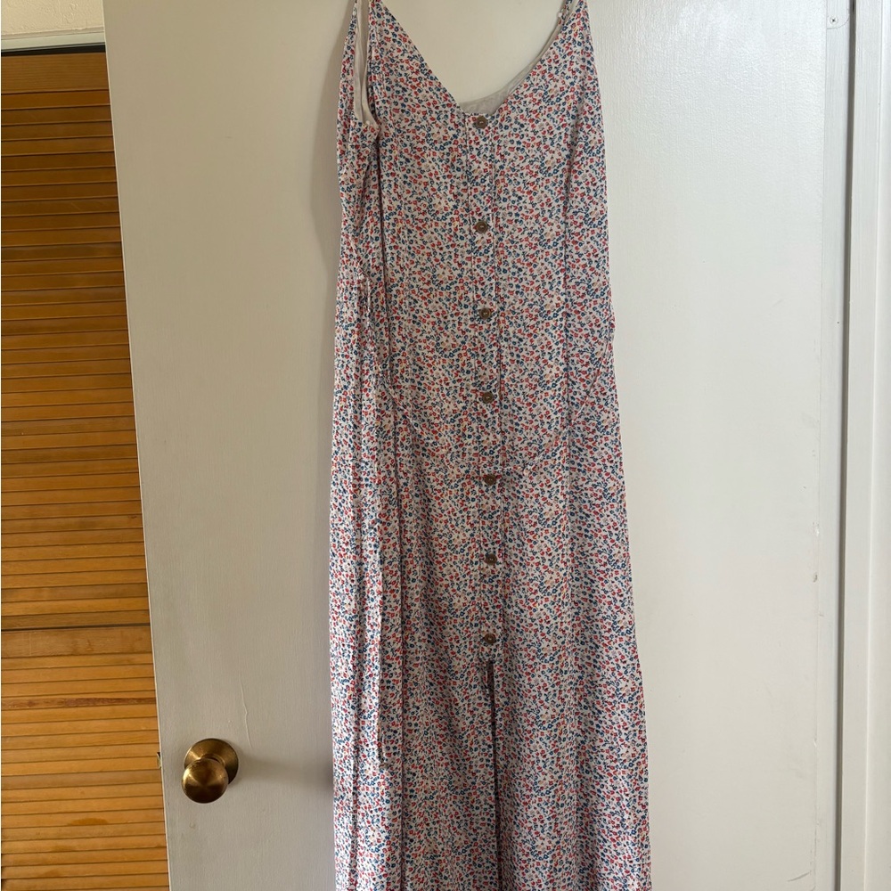 Sienna Sky Floral Midi Dress - Pink and Blue
